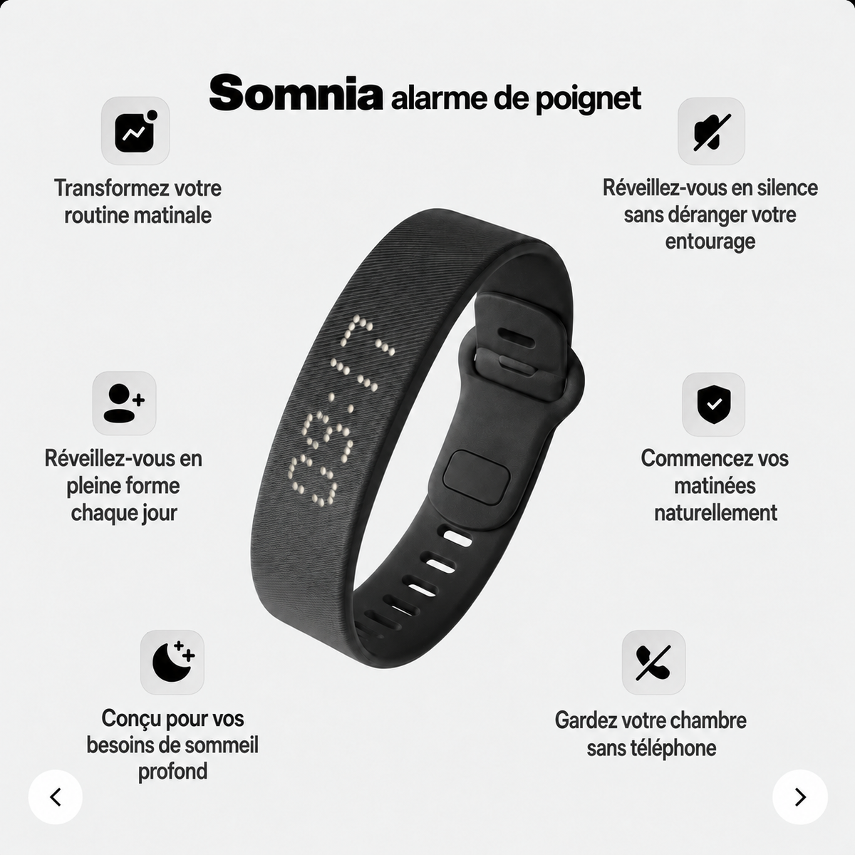 Montre Réveil Silencieux — Alarme Vibrante
