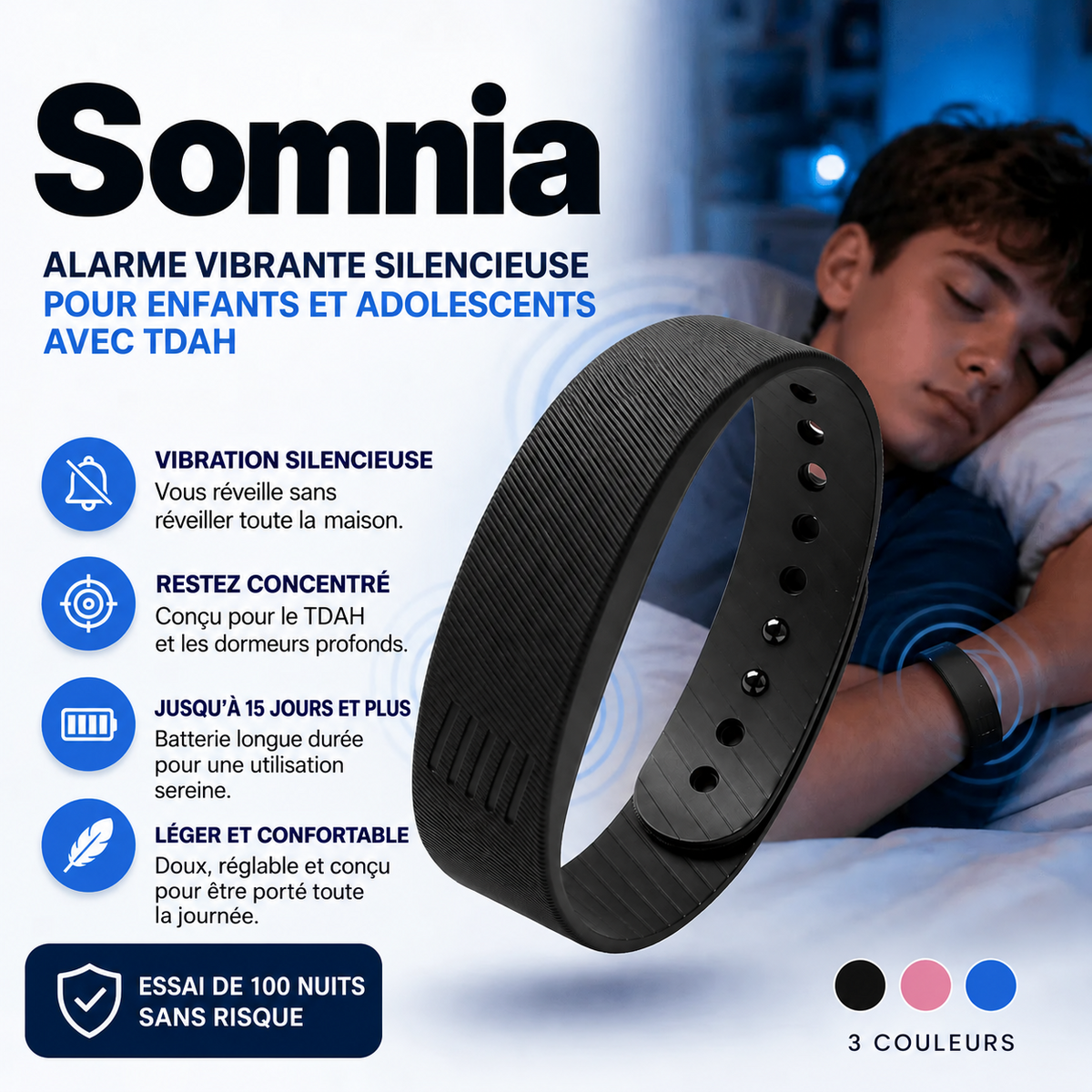 Montre Réveil Silencieux — Alarme Vibrante